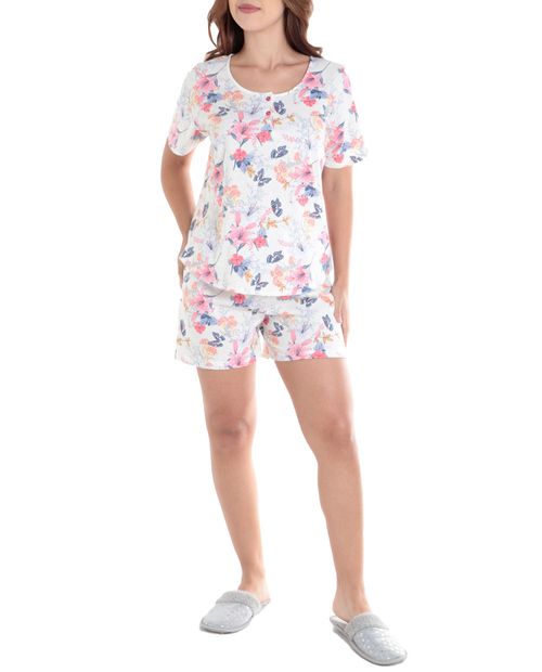 Pijama con short St. Jacks estampada para mujer