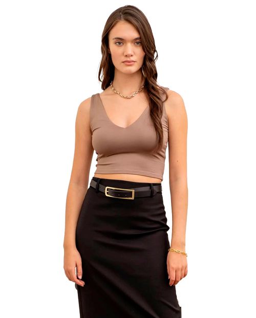 Blusa Mine crop top sin mangas para mujer