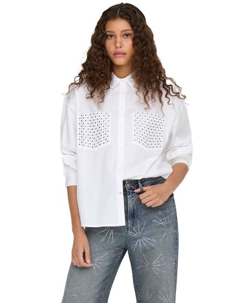 Blusa Only camisera blanca manga larga para mujer