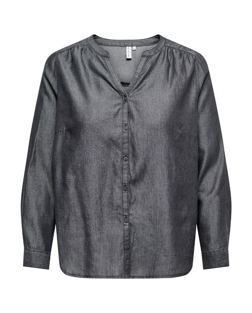 Blusa Only Carmakoma casual gris manga larga para mujer