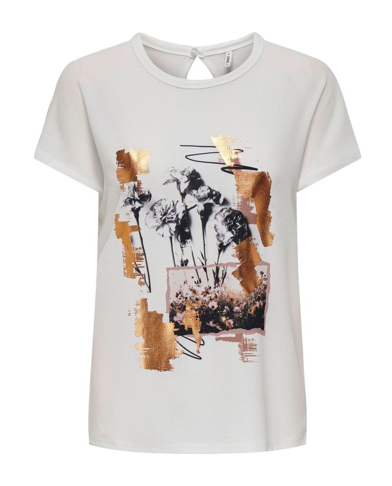 104827340-Camiseta-Only-estampada-manga-corta-para-mujer