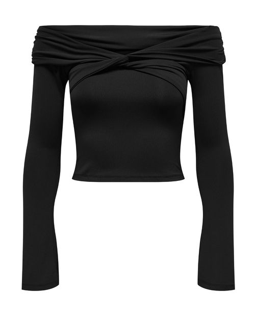 Blusa Only off shoulder negra manga larga para mujer