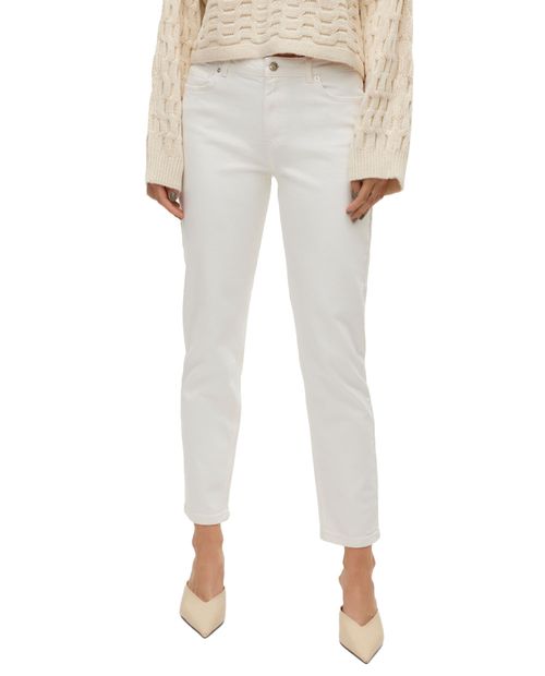 Jeans Vero Moda straight blanco largo 30" cintura media para dama