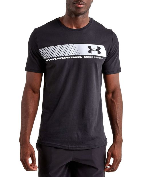 Camiseta deportiva Under Armour negra estampada para hombre