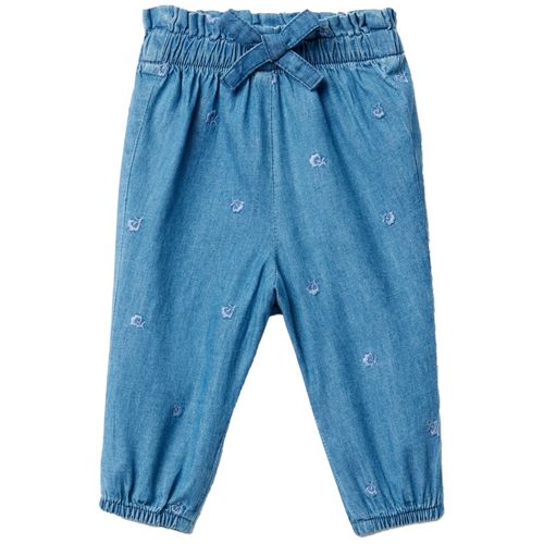Pantalón azul con estampado para bebé niña
