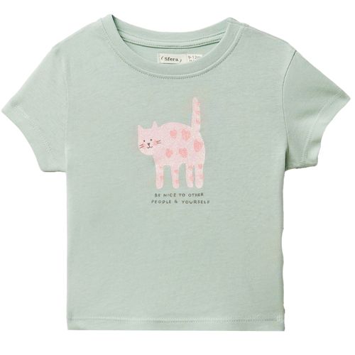 Blusa verde con estampado para bebé niña