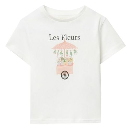 Blusa blanca con estampado para niña