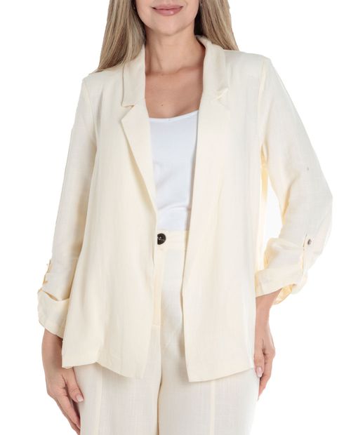 Blazer Nicolle beige mangas roll up para mujer