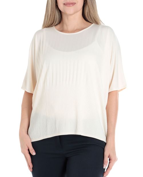 Blusa Unexpected casual beige mangas 3/4 para mujer