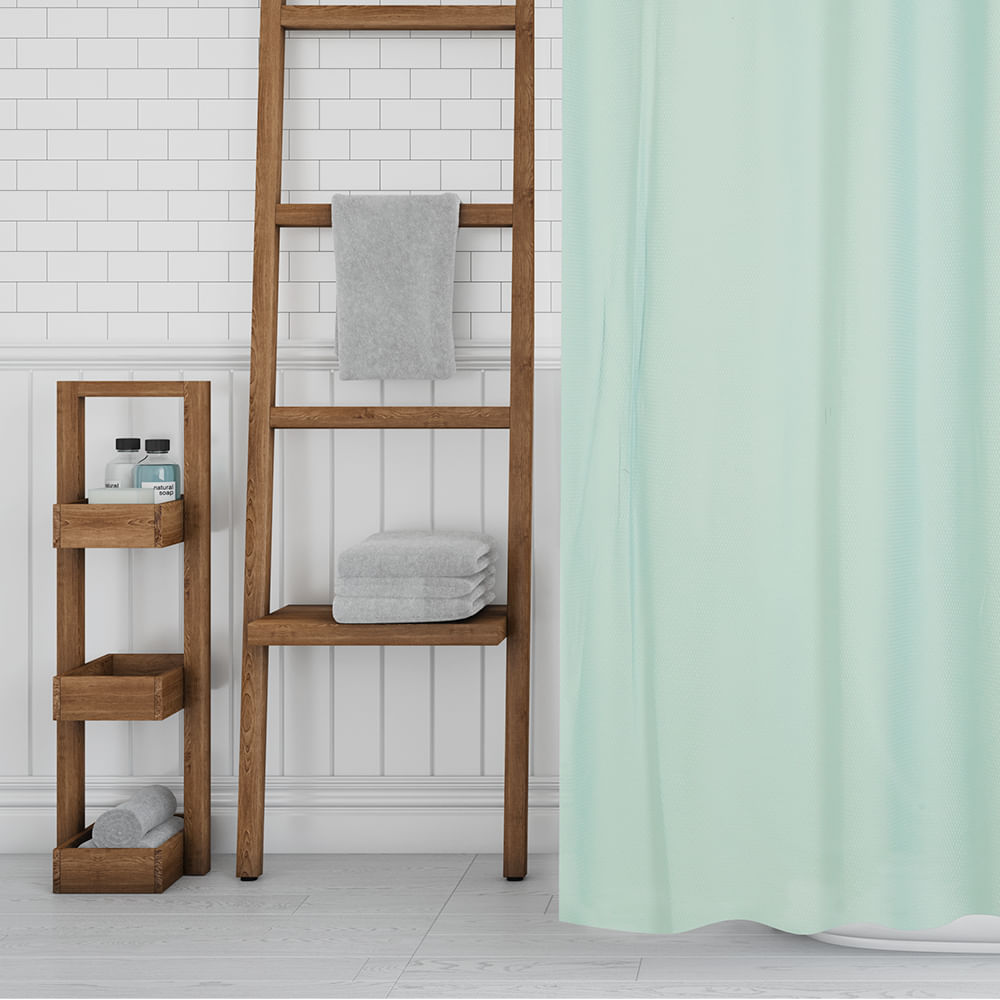 Cortina De Ducha Bosque 180x180 Cm - Estampado Paisaje Natural, Impermeable, Incluye 12 Ganchos