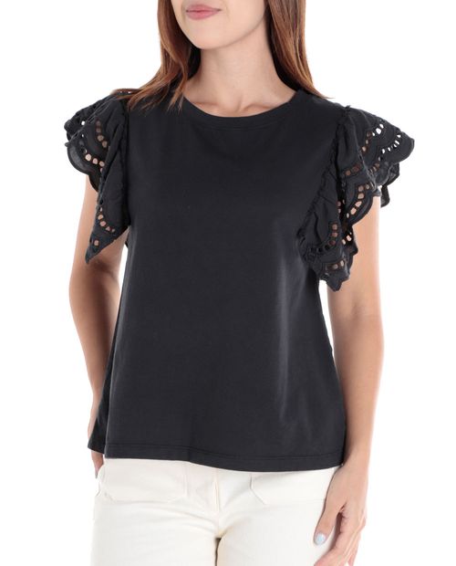 Blusa Unexpected casual gris manga corta para mujer