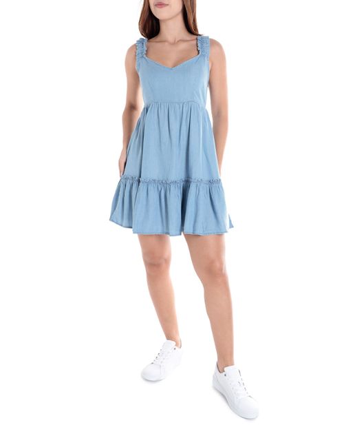 Vestido Mine casual denim de tirantes para mujer