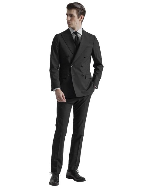 Traje PuroEGO slim fit negro sólido para hombre