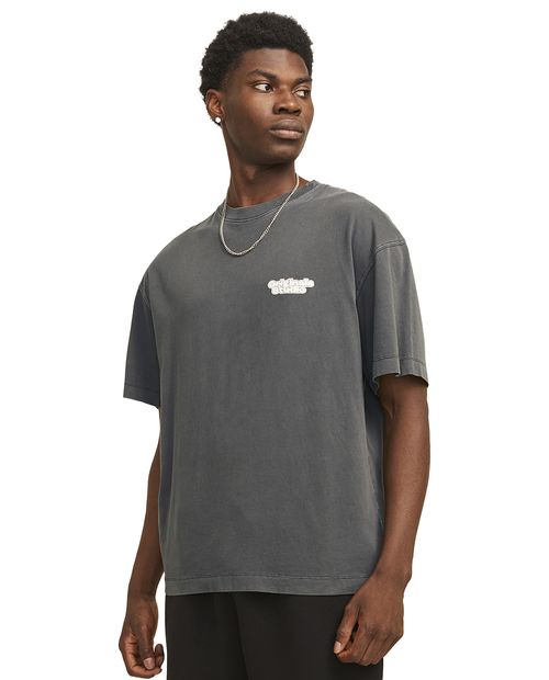 Camiseta Jack and Jones wide fit heather estampada para hombre