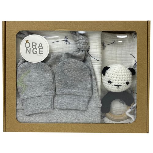 Estuche de regalo de 4 piezas bicolor con estampado para bebé niño