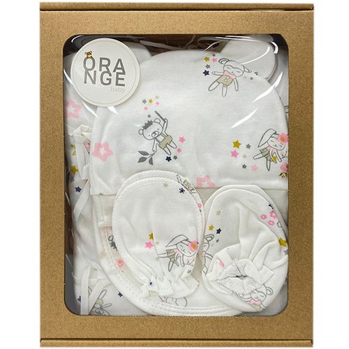 Set de regalo 7 piezas blanco con estampado para bebé niña