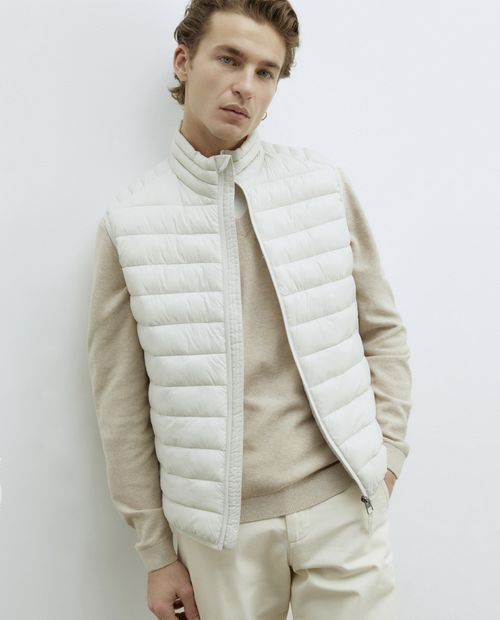 Chaleco acolchado Sfera blanco sólido para hombre
