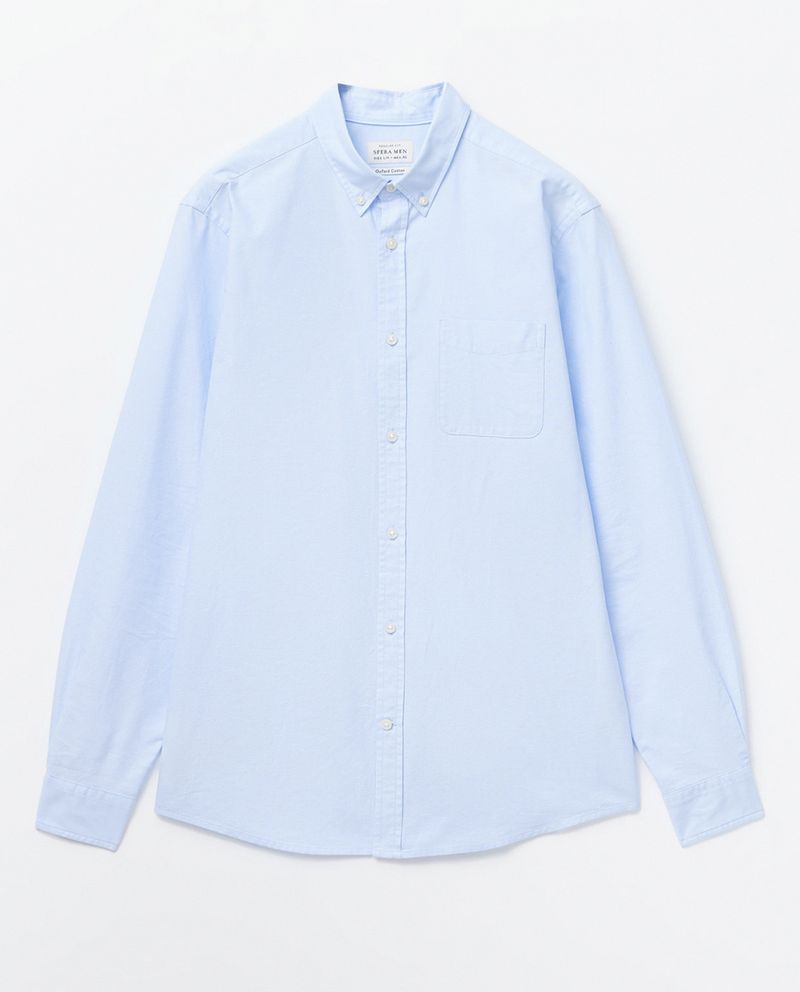 104835366-Camisa-oxford-Sfera-regular-fit-celeste-solida-para-hombre