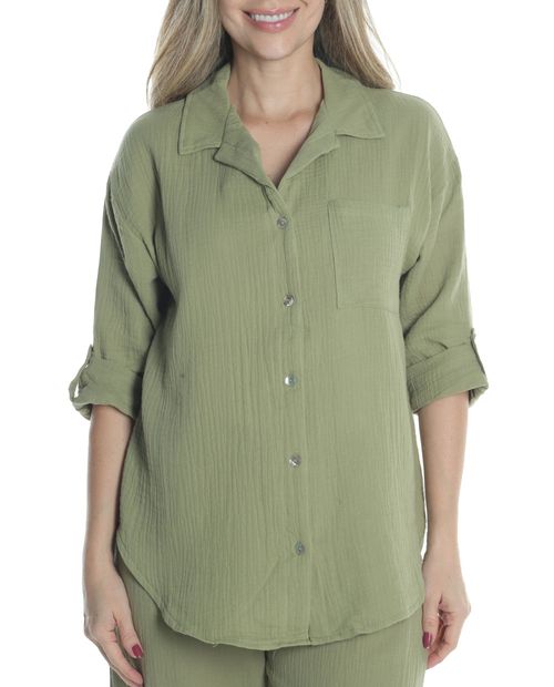 Blusa Kaktus casual mangas roll up para mujer