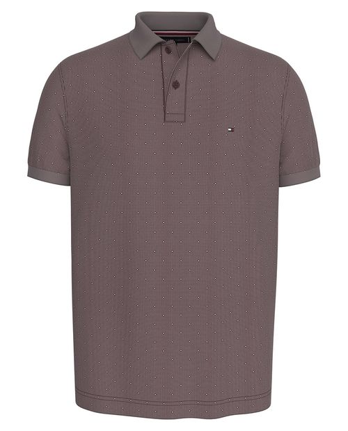 Camisa polo regular fit Tommy Hilfiger rojo oscuro mini print para hombre