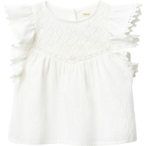 Blusa blanca sólido para niña