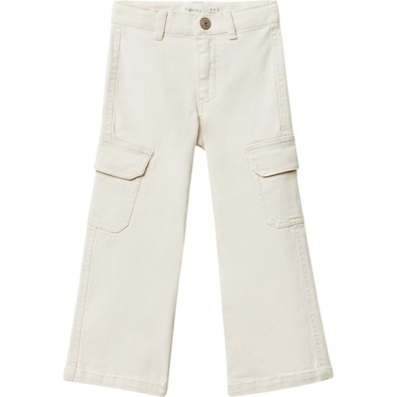 Pantalon-blanco-solido-para-niña-104831796