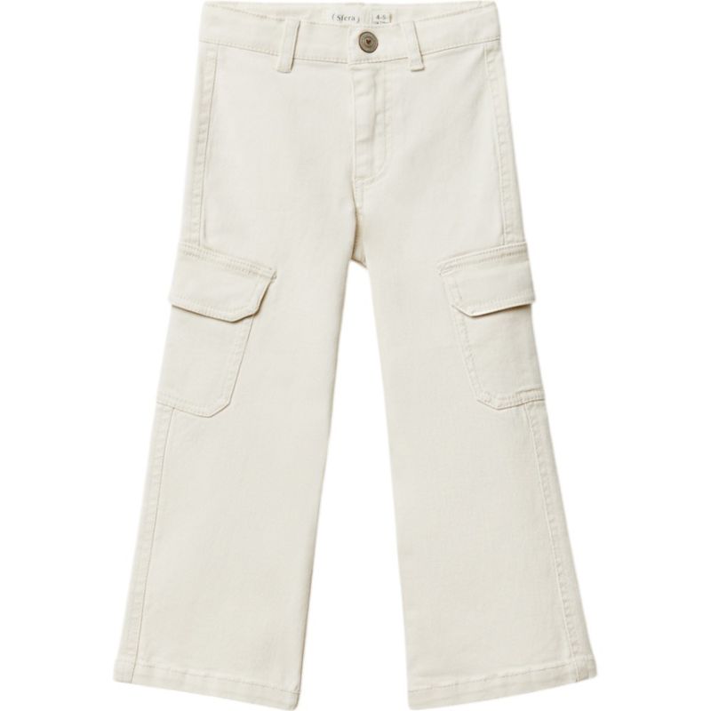 Pantalon-blanco-solido-para-niña-104831795