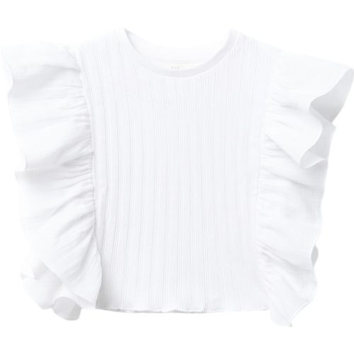 Blusa blanca sólido para niña