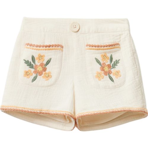 Short beige bordado para niña