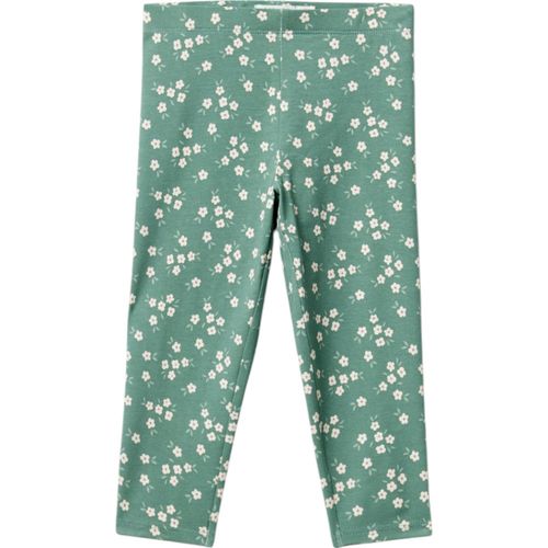 Legging verde con estampado de flores para niña