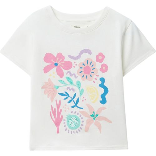 Blusa blanca con estampado para niña