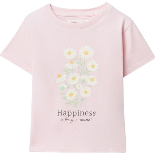Blusa rosada con estampado de flores para niña