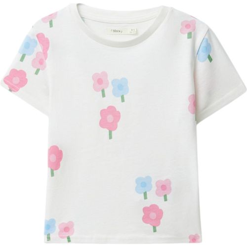 Blusa blanca con estampado de flores para niña