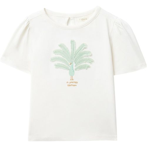 Blusa blanca con estampado para niña