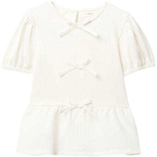 Blusa blanca sólido para niña