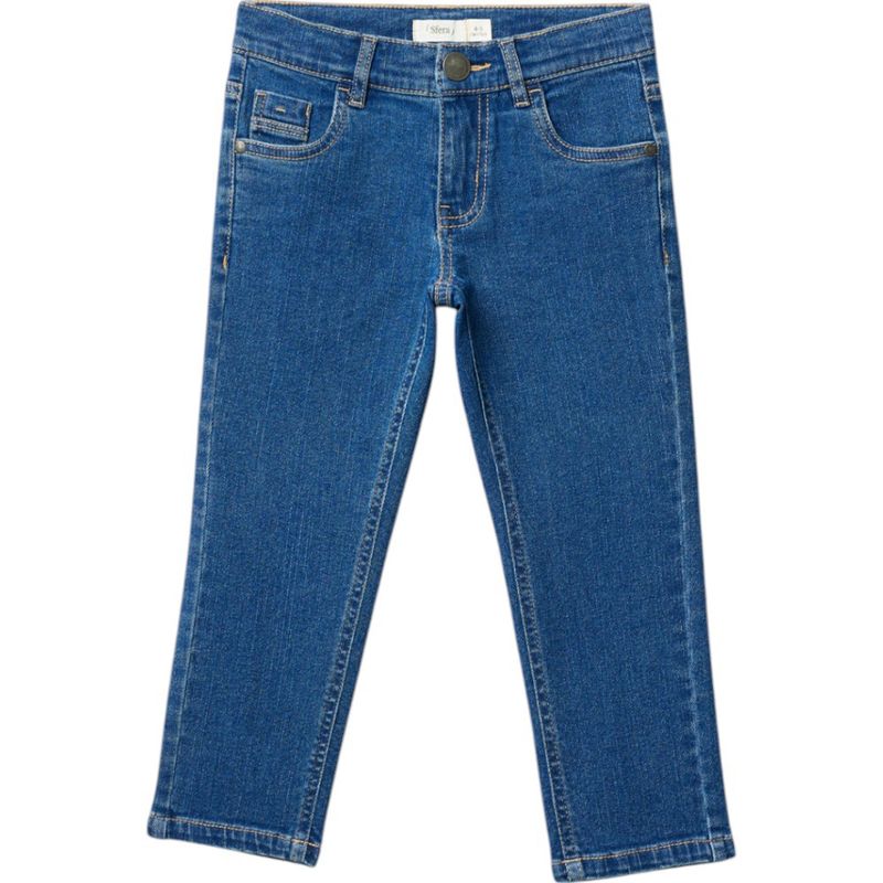 Jeans-azul-solido-para-niño-104834017