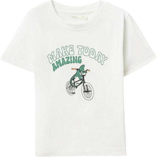 Camiseta blanca con estampado para niño