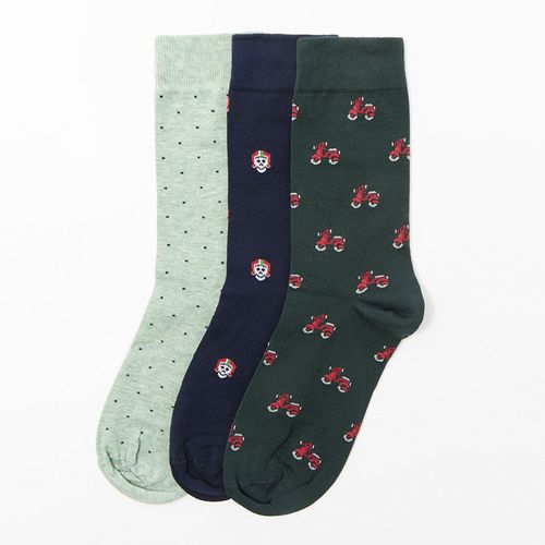 Pack de 3 pares de calcetines Sfera multicolor mini print para hombre