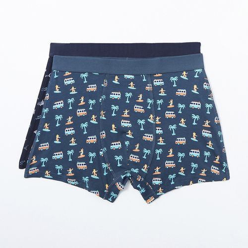 Pack de 2 boxers briefs Sfera azul mini print playero para hombre