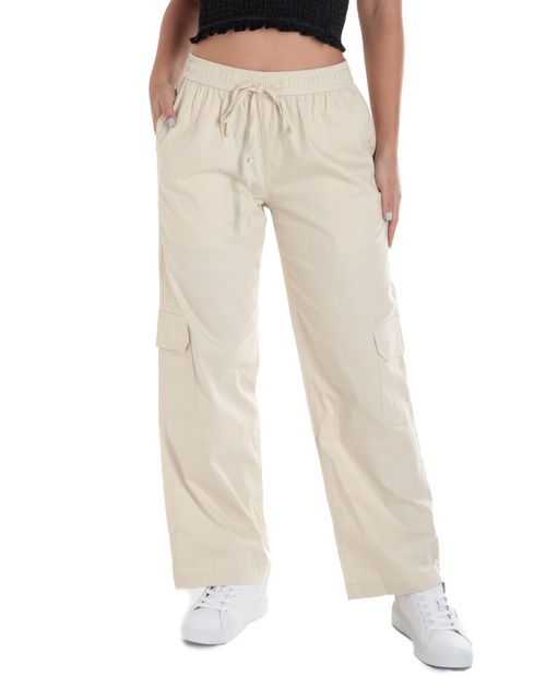 Pantalón Orange cargo beige de cintura alta para mujer