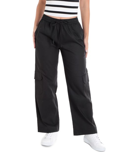 Pantalón Orange cargo negro de cintura alta para mujer