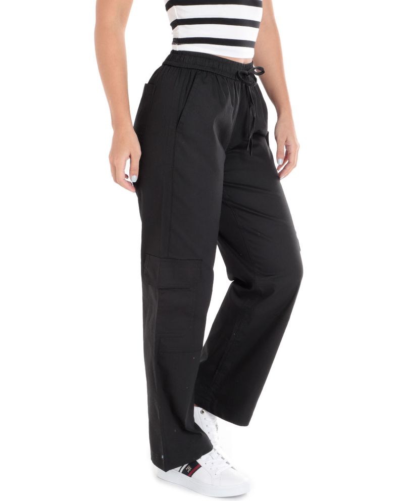 104660830-Pantalon-Orange-cargo-negro-de-cintura-alta-para-mujer