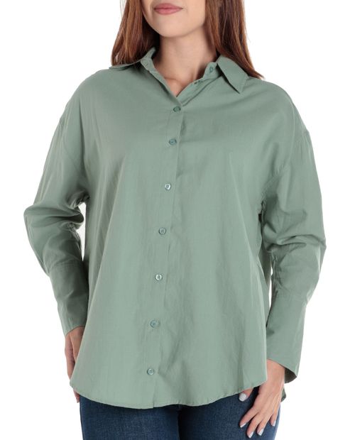 Blusa Orange camisera verde manga larga para mujer