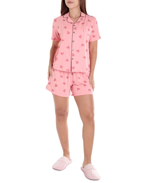 Pijama con short St. Jacks estampada para mujer