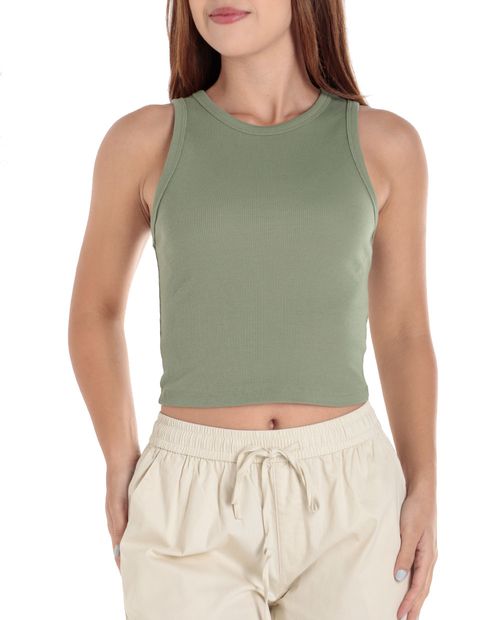 Blusa Active Basic crop top sin mangas para mujer