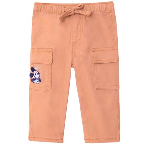 Pantalón beige con bordado para bebé niño