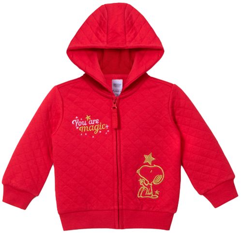 Sudadera roja con bordado de Snoopy para bebé niño