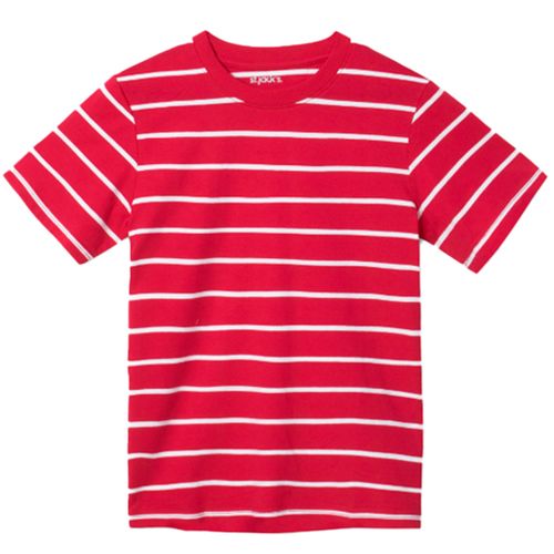 Camiseta roja a rayas para niño