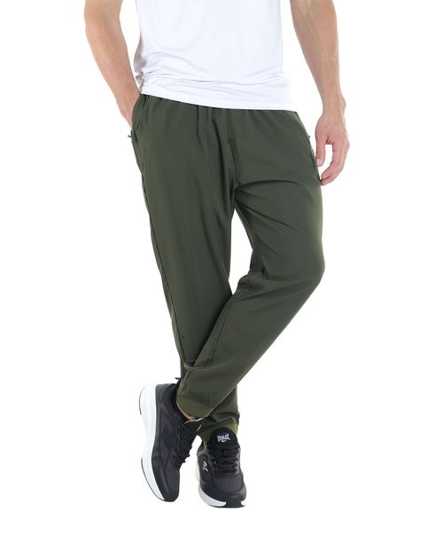 Pants deportivo Teammate verde olivo sólido para hombre