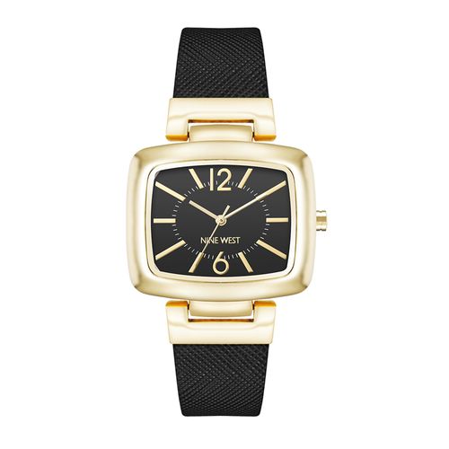 Reloj Nine West análogo cuero negro para mujer
